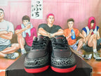 Jordan 3 Black and Red Low-Top Sneakers