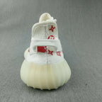 Yeezy 350 V2 White Red Printed Sneakers