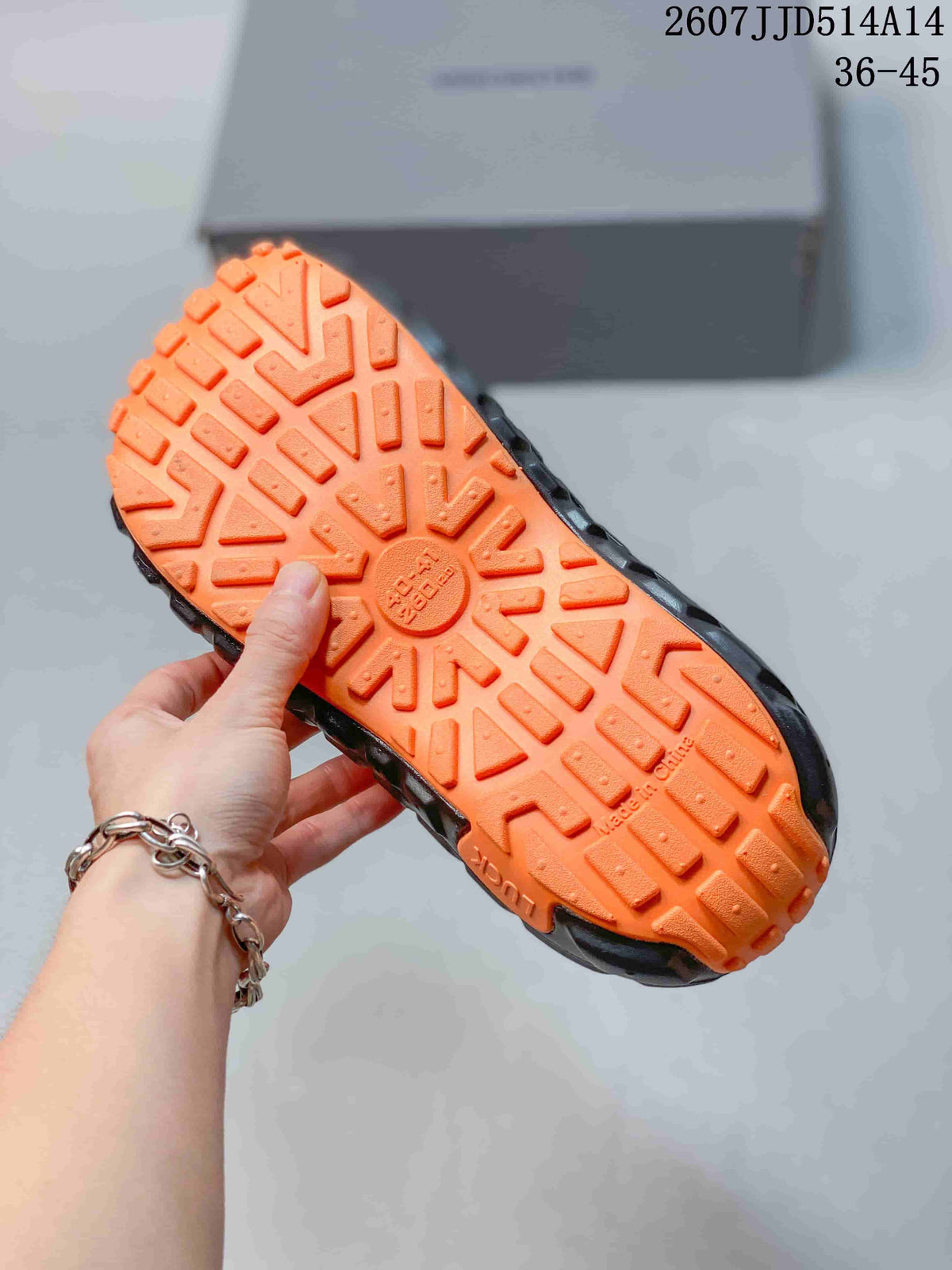 Balenciaga Tire Sole Clog Sandals Black Orange 2607JJD514A14