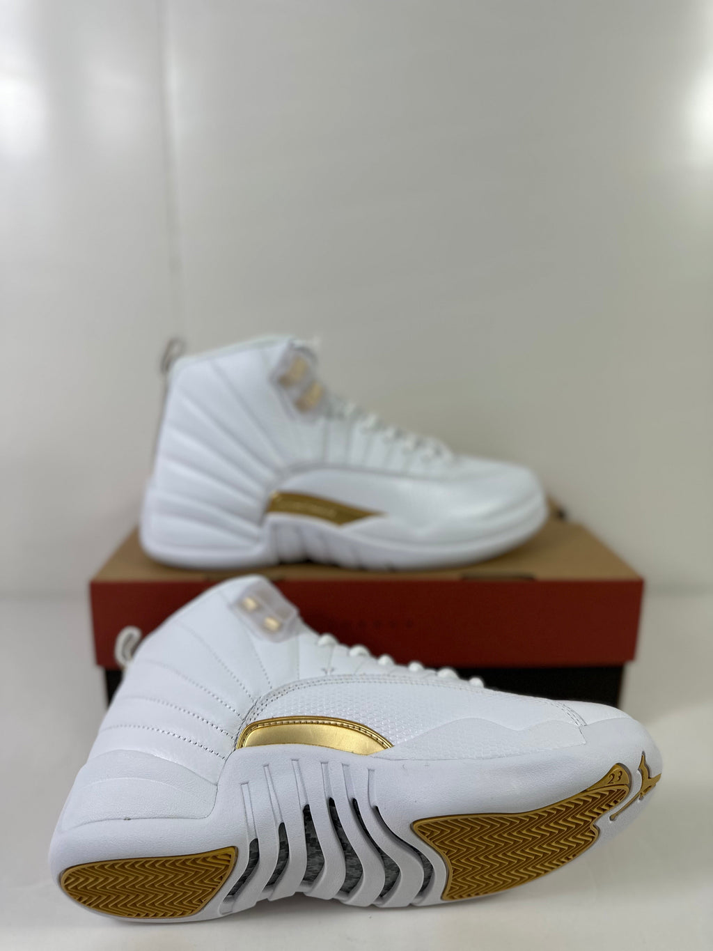 Jordan Air Jordan 12 Retro Phantom White Metallic Gold Sneakers