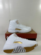 Jordan Air Jordan 12 Retro Phantom White Metallic Gold Sneakers