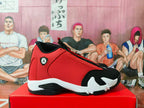 Jordan Red and Black High-Top Basketball Sneakers