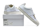 Low-Top White Canvas Sneakers with Contrast Laces