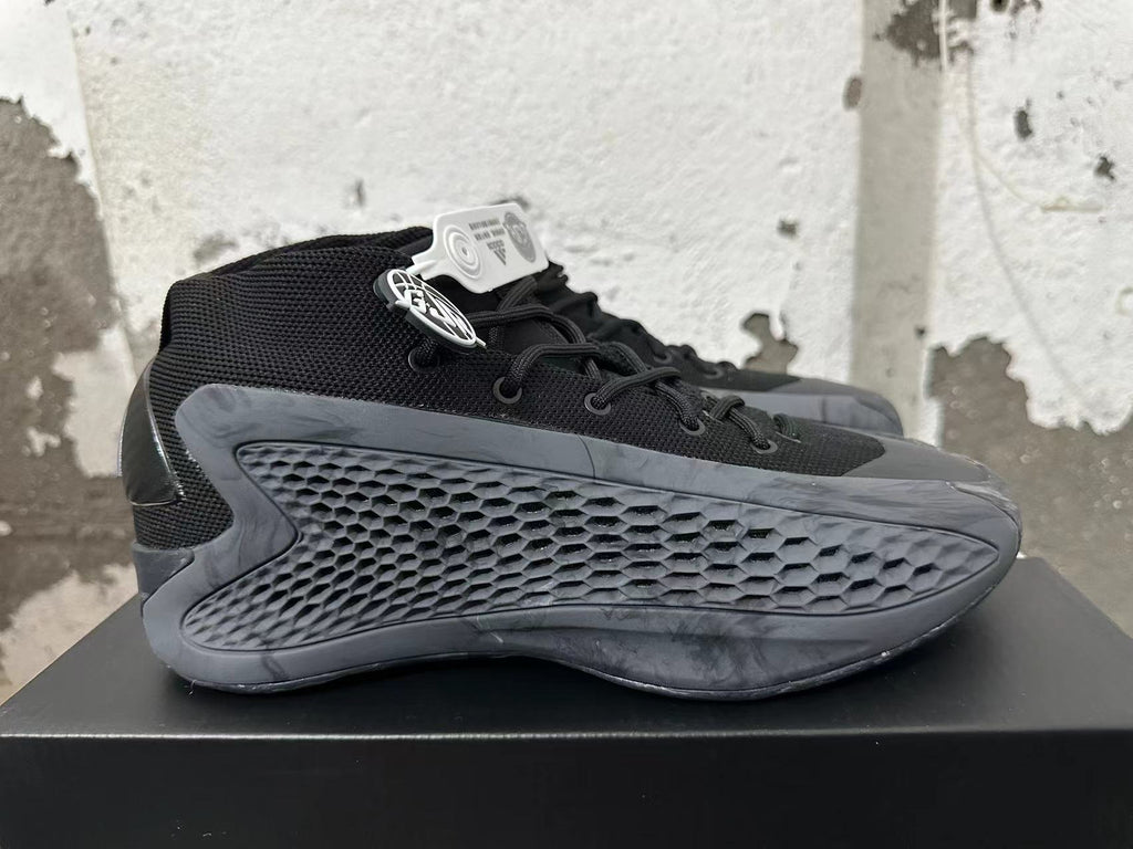 Black High-Top Basketball Sneakers with Textured Side Panels