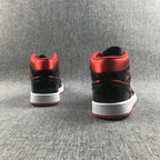 Jordan Air Jordan 1 Mid Red Black Patent Sneakers BQ6472-600