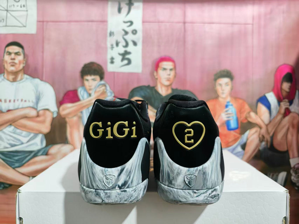 Nike GiGi Basketball Sneakers Black White Gold