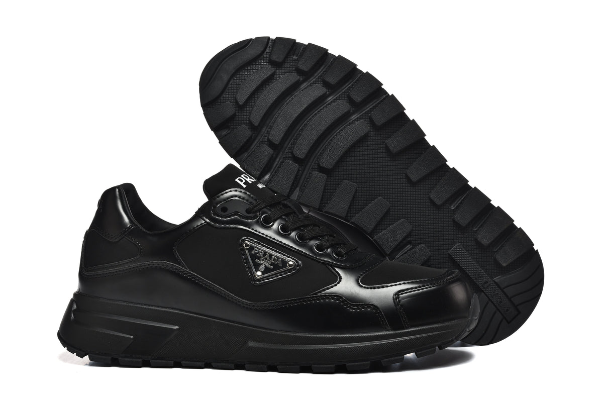 Prada Black Lace-Up Sneakers with Chunky Sole