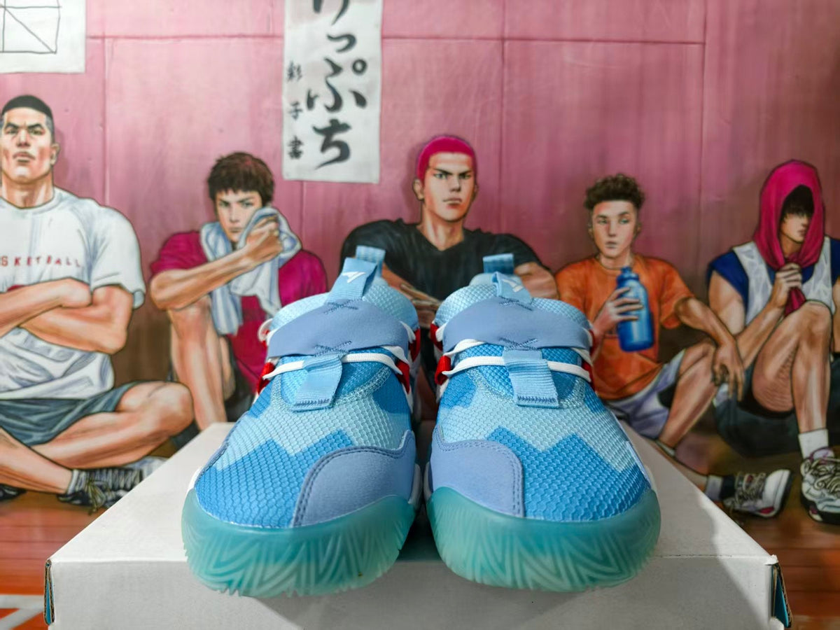 Blue Basketball Sneakers with Boost Detail