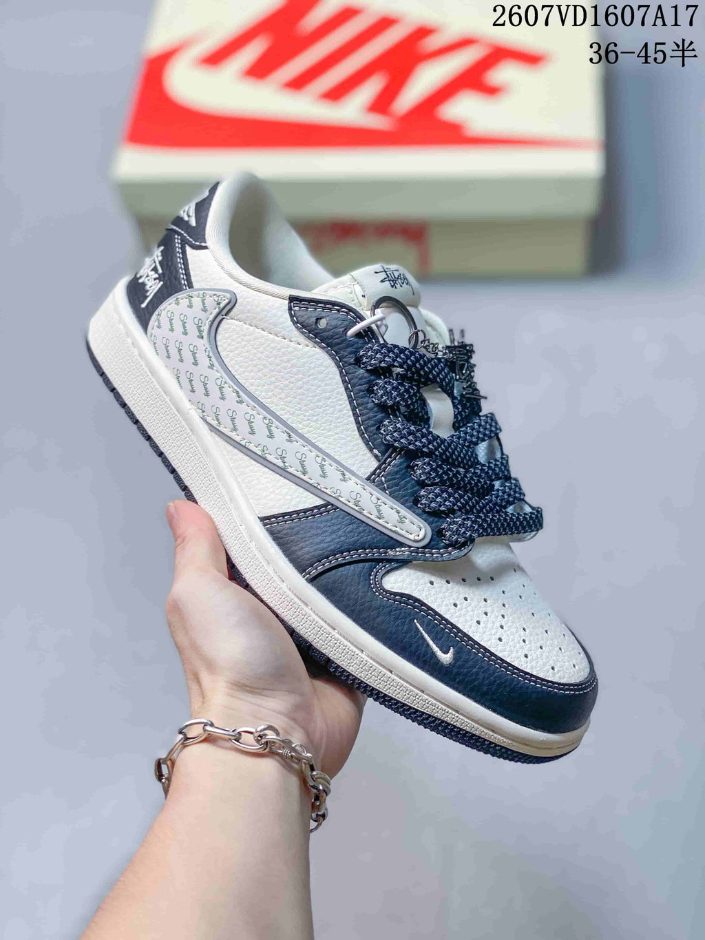 Jordan 1 Low Graphic Sneakers White Dark Details 2607VD1607A17