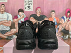 Black Basketball Sneakers with Sculpted Sole