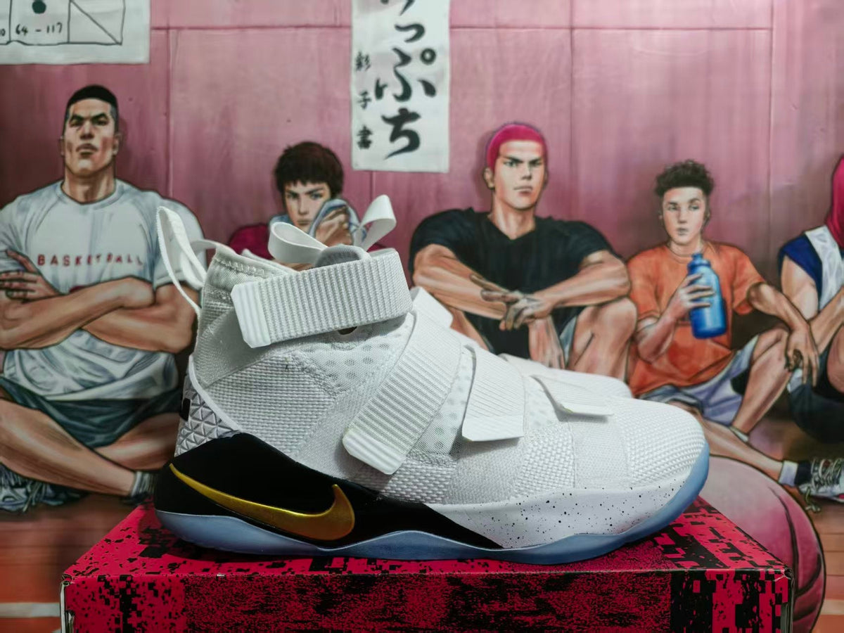 Nike LeBron Soldier 12 Basketball Shoes White Gold