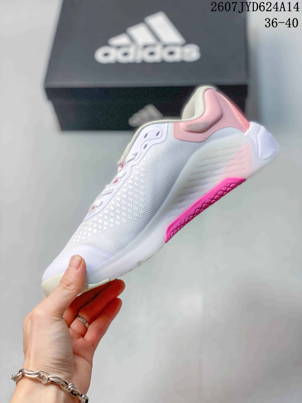 adidas Dropset 4 Training Shoes White Pink Gray