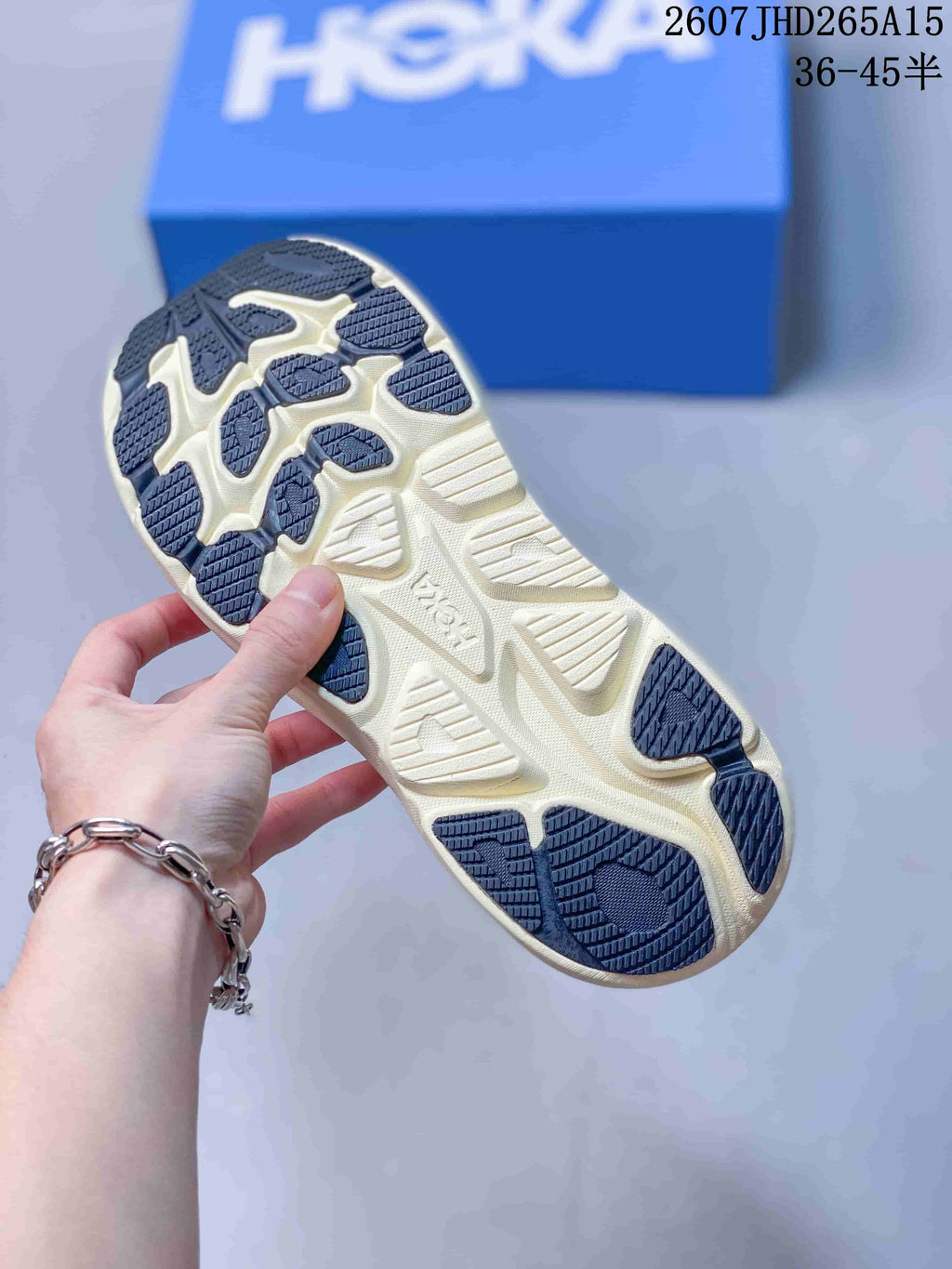 HOKA Clifton 10 White Blue Running Sneakers 07JHD265A15