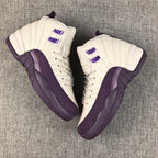 Jordan Air Jordan 12 Retro White and Deep Purple Sneakers