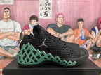 Jordan Black and Green Basketball Sneakers