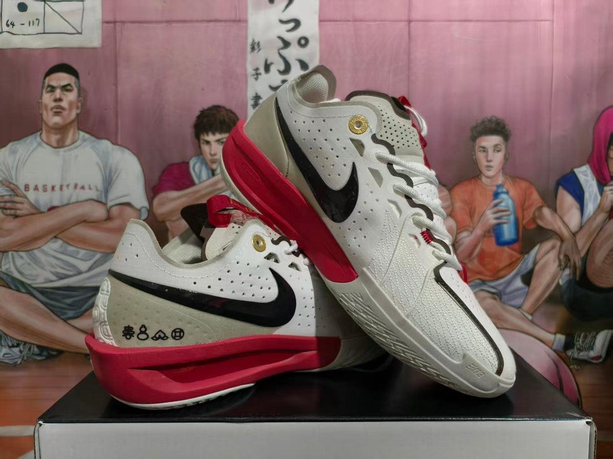 Nike Basketball Shoes, White, Black and Red Snake Year Style