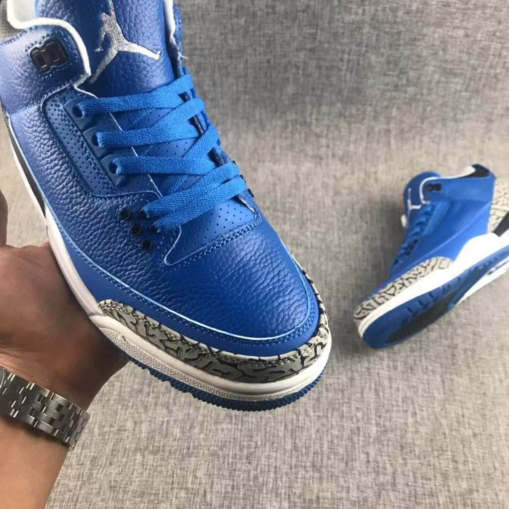Jordan Air Jordan 3 Blue Sneakers with Elephant Print