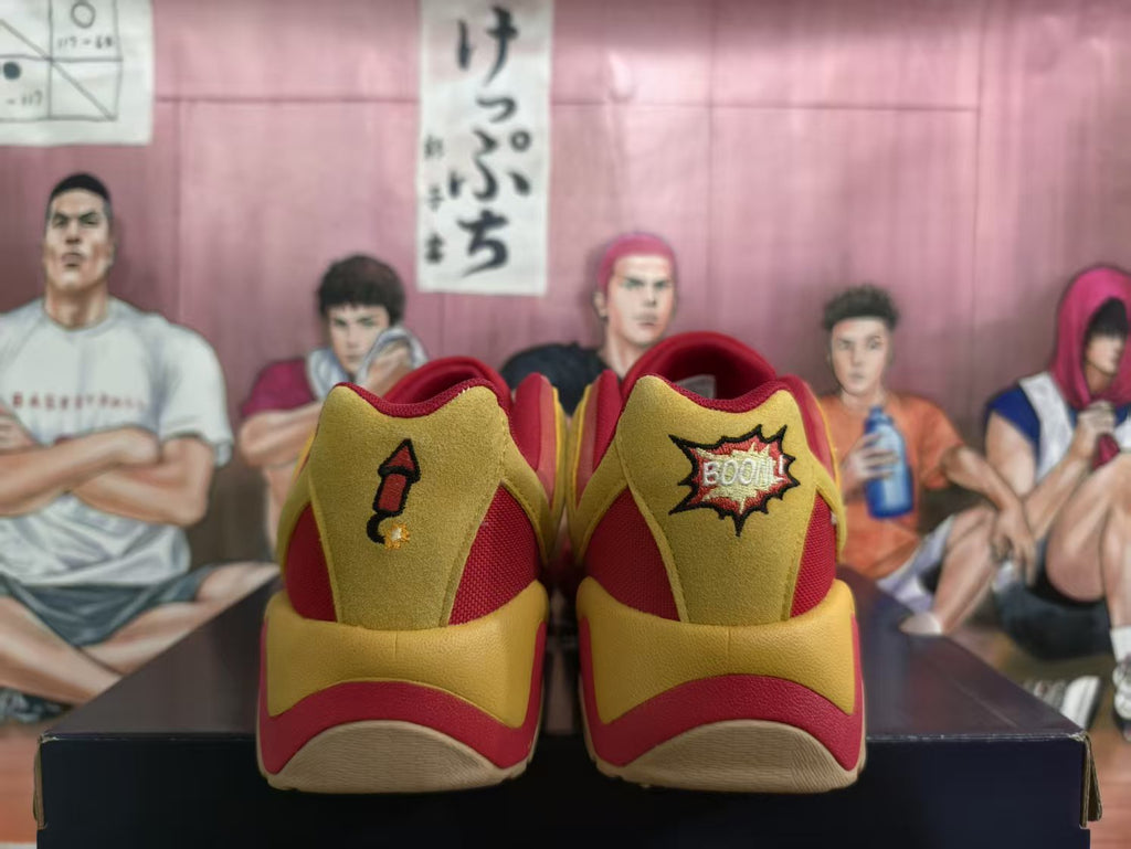 Reebok Question Low Sneakers Red and Gold