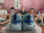 Blue Basketball Sneakers with Patterned Side Panel