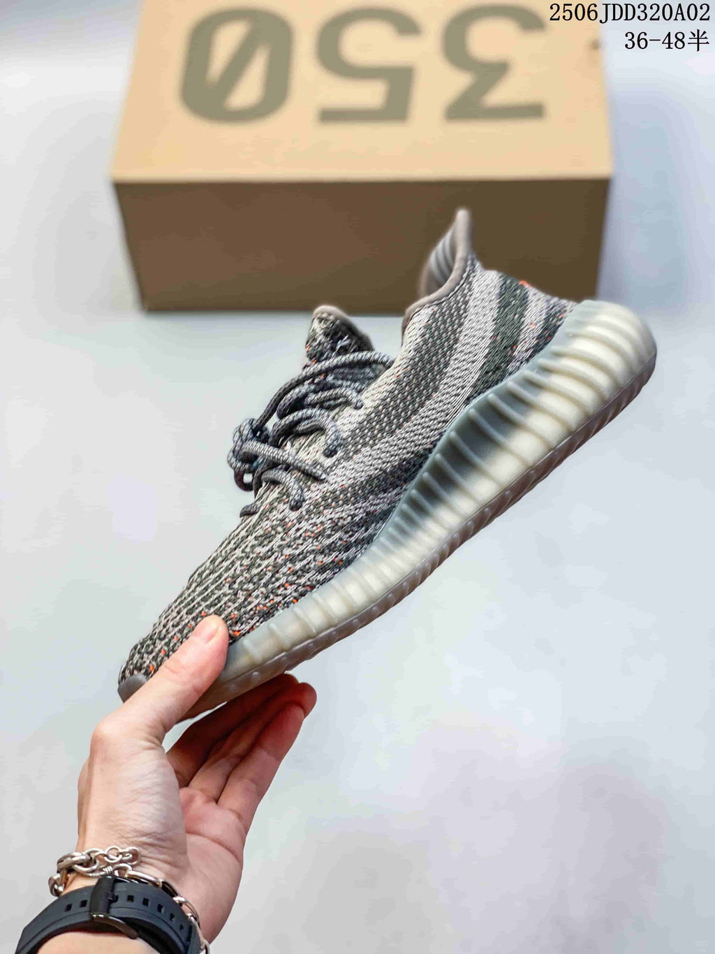 adidas Yeezy Boost 350 Gray Orange Sneakers