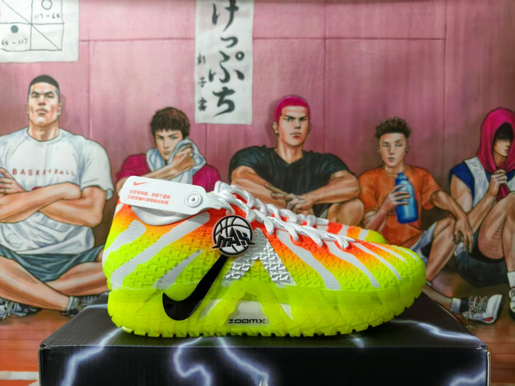 Nike Halloween Basketball Shoes in Neon Yellow and Orange