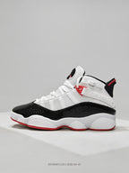 Jordan 6–7 White Black Red High-Top Sneakers