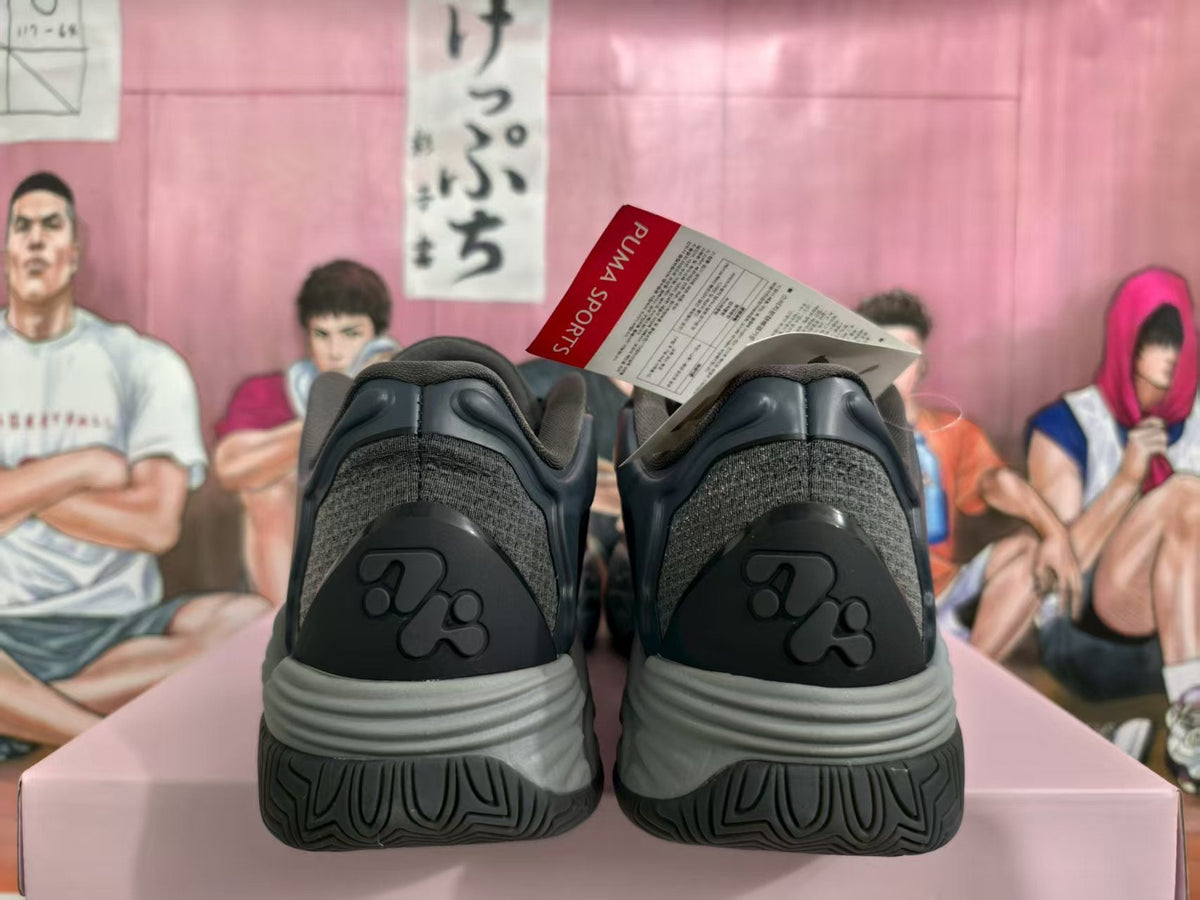 PUMA Black and Gray Court Sneakers