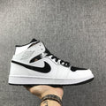 Jordan Air Jordan 1 Mid White Black Metallic Silver Sneakers