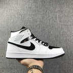 Jordan Air Jordan 1 Mid White Black Metallic Silver Sneakers