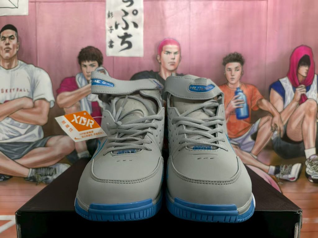 Nike Gray Blue High-Top Basketball Sneakers