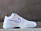 Nike Kobe 4 Low Basketball Shoes White Purple Charlotte