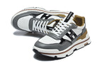 Hermès Gray and White Leather-Look Low-Top Sneakers