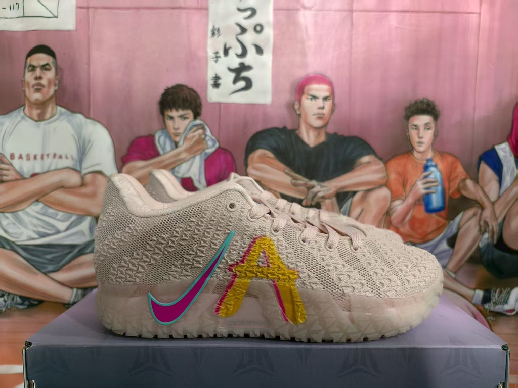Nike Pink and White Basketball Sneakers