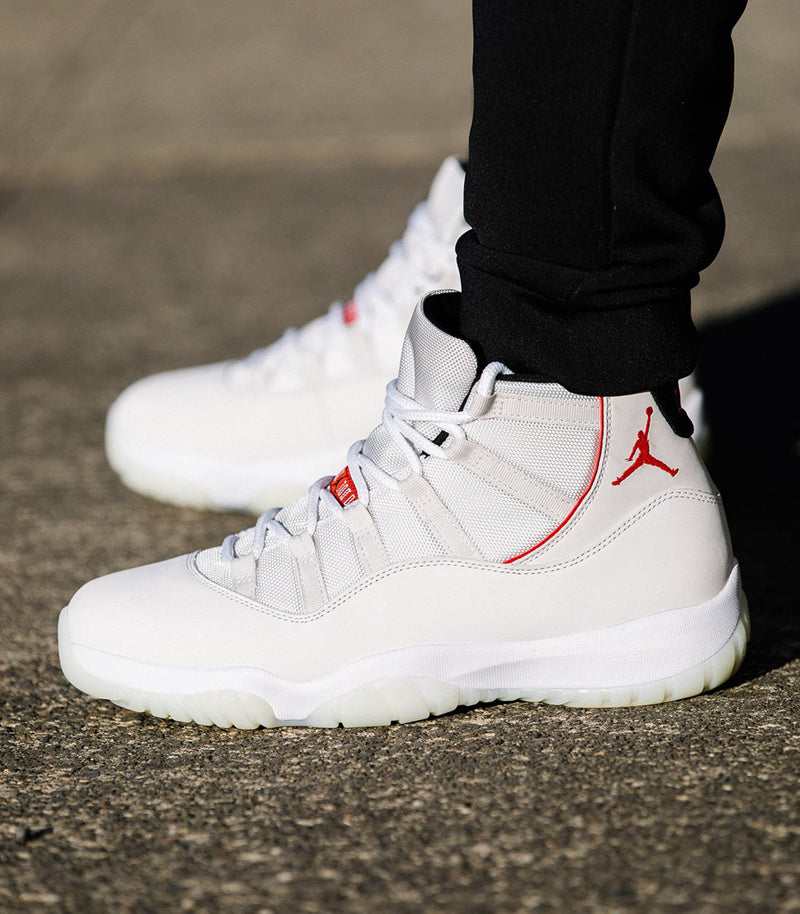 Jordan Air Jordan 11 Platinum Tint White Red Sneakers