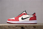 Nike Red White Black Low-Top Sneakers with Reflective Buttons