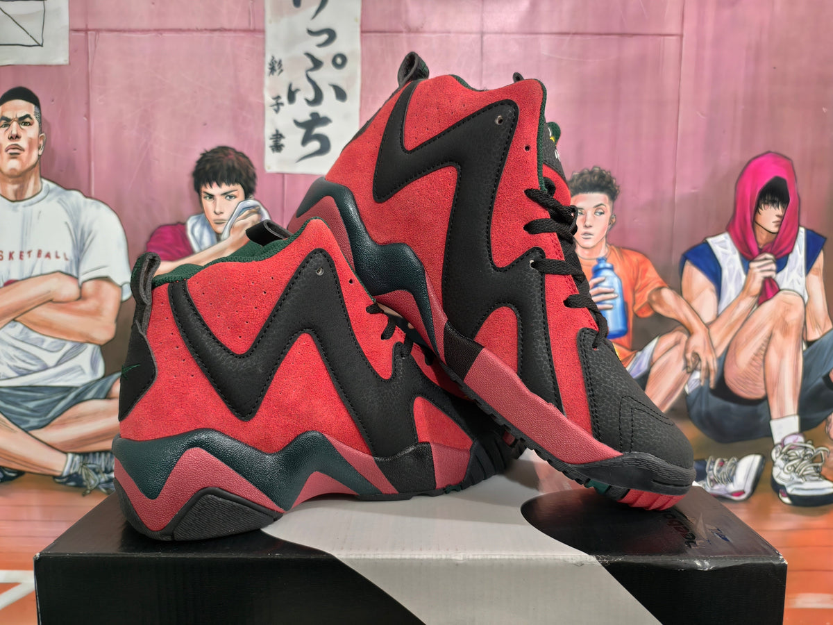 Reebok Red and Black High-Top Basketball Sneakers