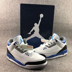 Fragment x Air Jordan 3 Sneakers White Blue Black CT8532-040