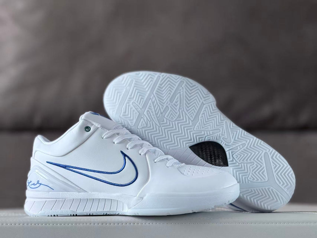 Nike Kobe 4 Basketball Shoes White and Blue