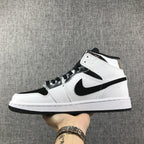 Jordan Air Jordan 1 Mid White Black Metallic Silver Sneakers