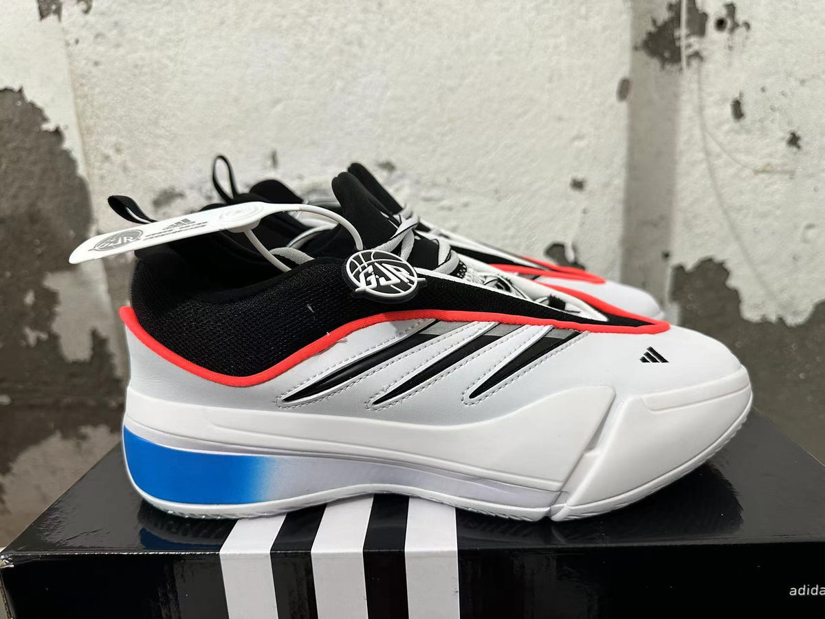 Adidas Basketball Shoes in White, Blue and Black
