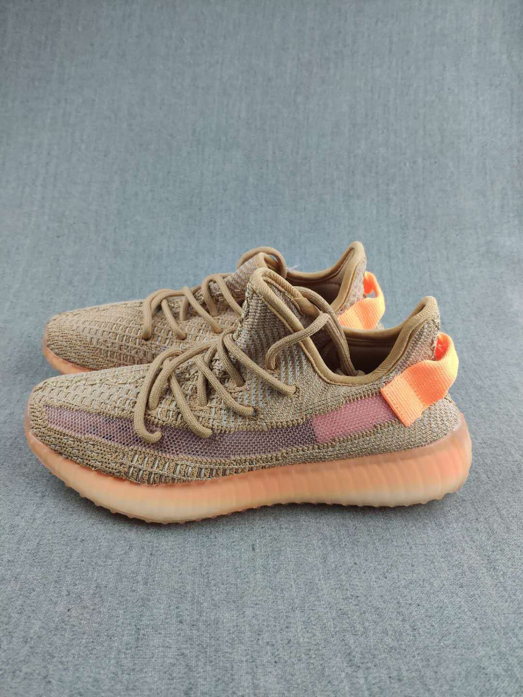 Yeezy 350 V2 Knit Sneakers Tan Mauve Orange