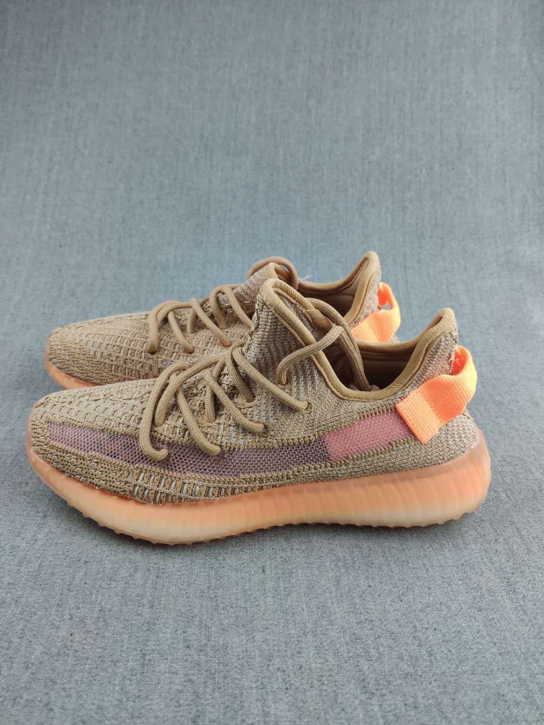 Yeezy 350 V2 Knit Sneakers Tan Mauve Orange