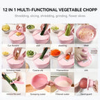 12 in 1 Vegetable Chopper and Grater Manual Slicer Shredder Julienne Cutter Multifunctional Kitchen Vegetable Cutter Tool