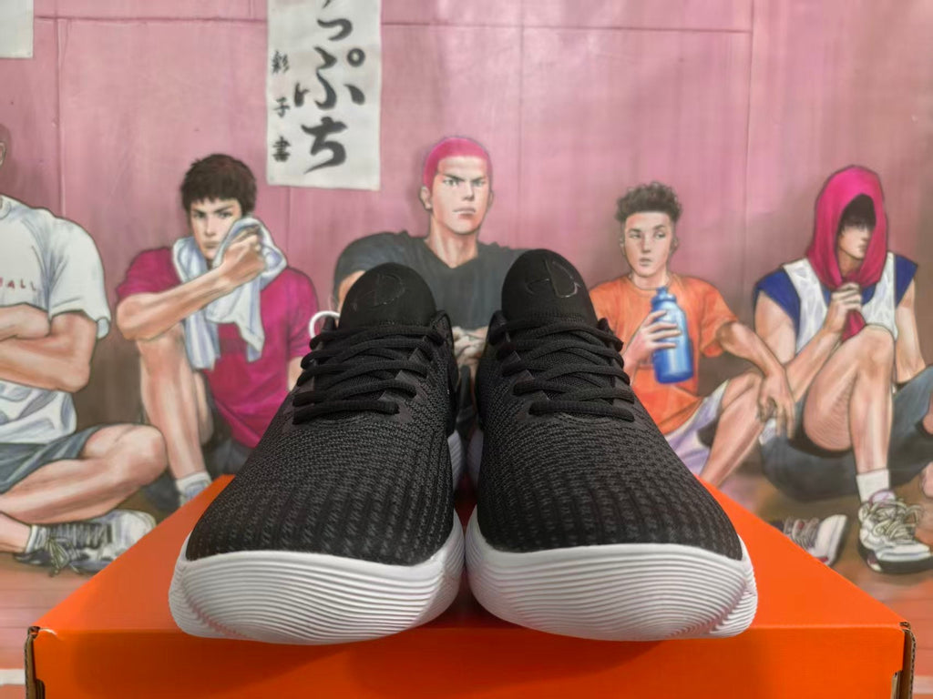 Nike Black Knit Low-Top Sneakers with White Sole