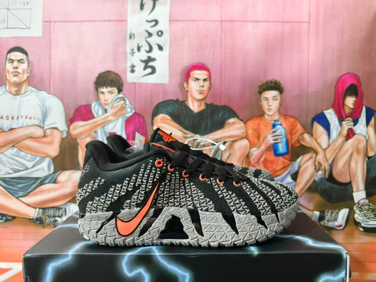Nike LeBron 12 Basketball Shoes Black Grey Orange