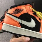 Jordan Air Jordan 1 Mid Orange Black Sneakers