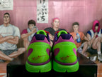 Nike Purple and Green Zoom Basketball Sneakers