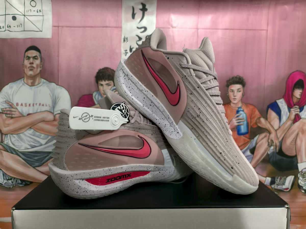 Nike ZoomX Gray Pink Basketball Sneakers