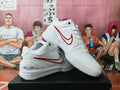 Nike White and Red Basketball Sneakers