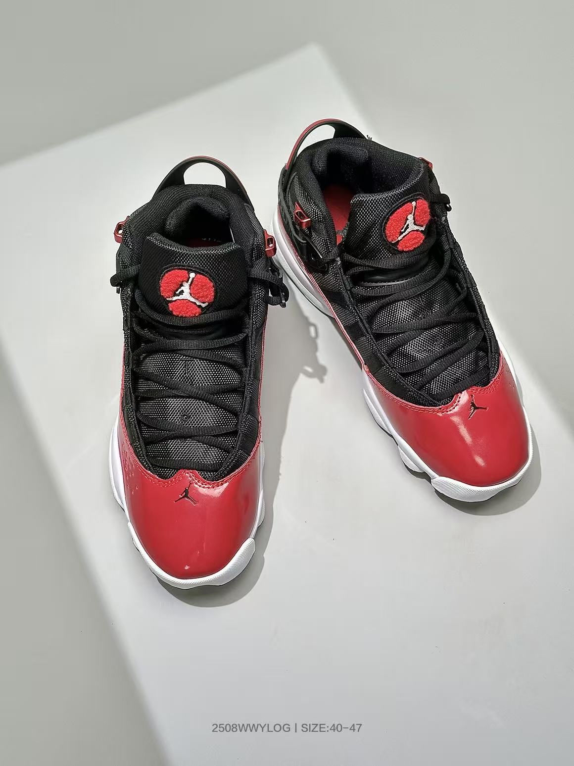 Jordan 6 Rings Black Red High-Top Sneakers
